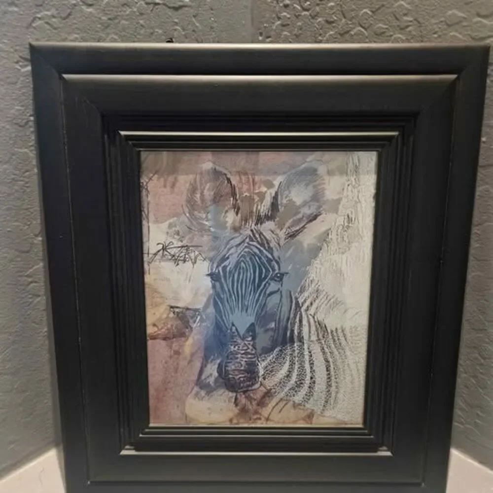Ann Dilliard Set of 3 Framed African Tiger Lion Zebra  Lithographs Afrique